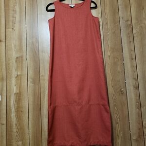 Maxi Sleeveless Sheath DressSz Petite Sm Terra Cotta Gorpcore Effortless Pieces